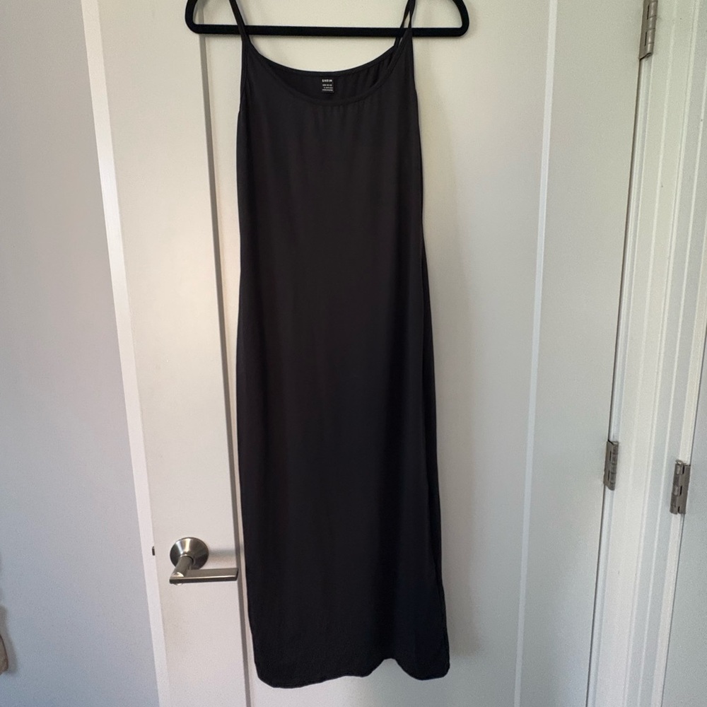 SHEIN Black Spaghetti Strap Slip Dress